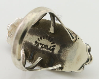 Navajo Royston Turquoise Ring 925 Silver Native Artist Signed Sunrise C.80's