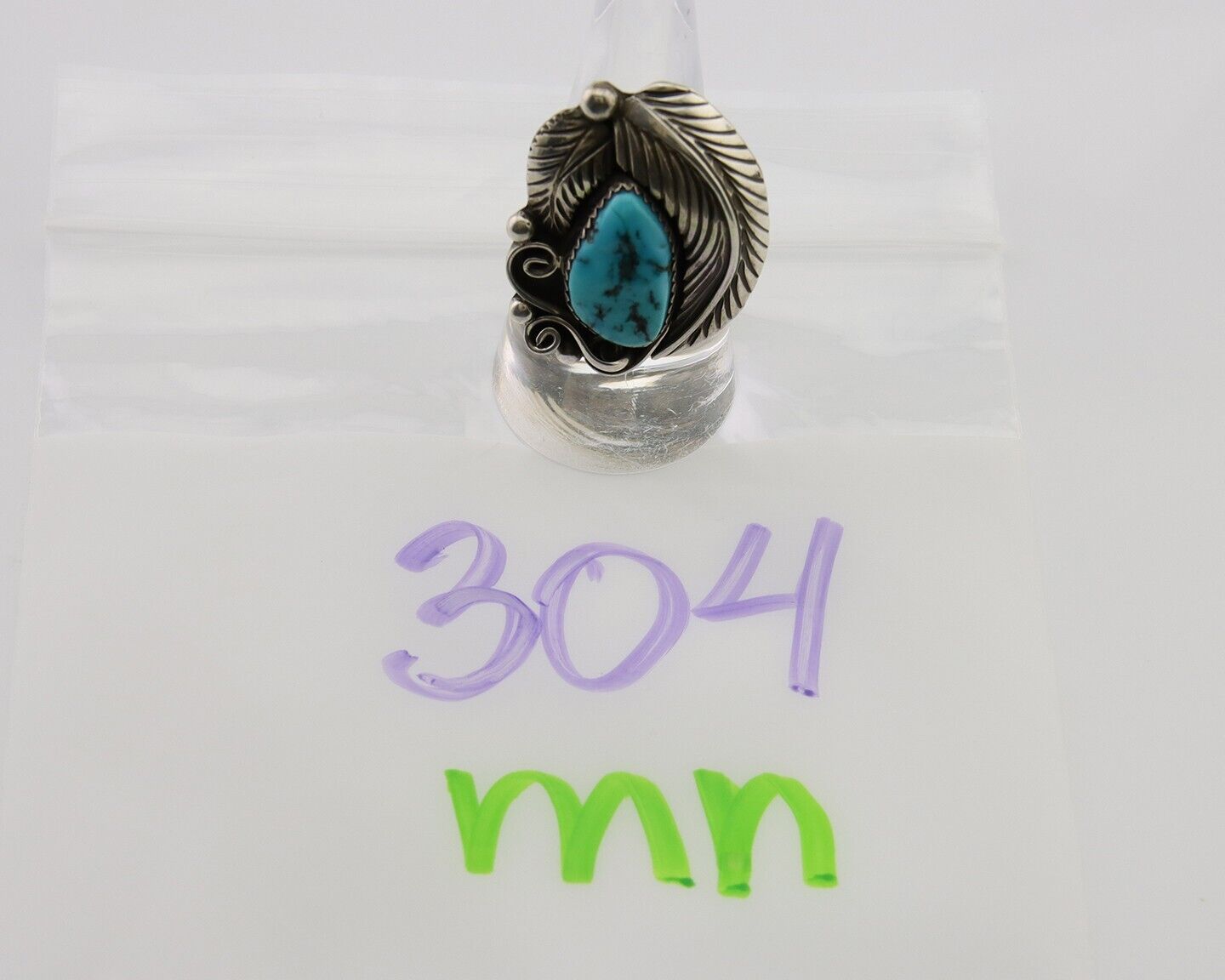 Navajo Ring 925 Silver Blue Turquoise Signed Phillip Morse Jr C.80's