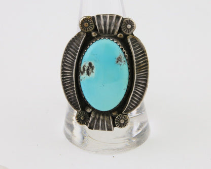 Navajo Handmade Ring 925 Silver Turquoise Native Artist C.80's