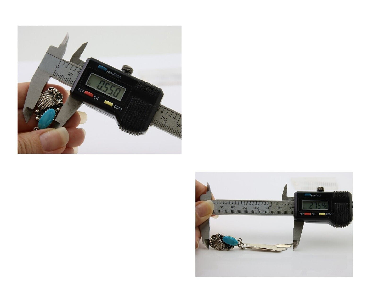 Navajo Dangle Earrings 925 Silver Natural Blue Turquoise Artist Signed M.S. C80s