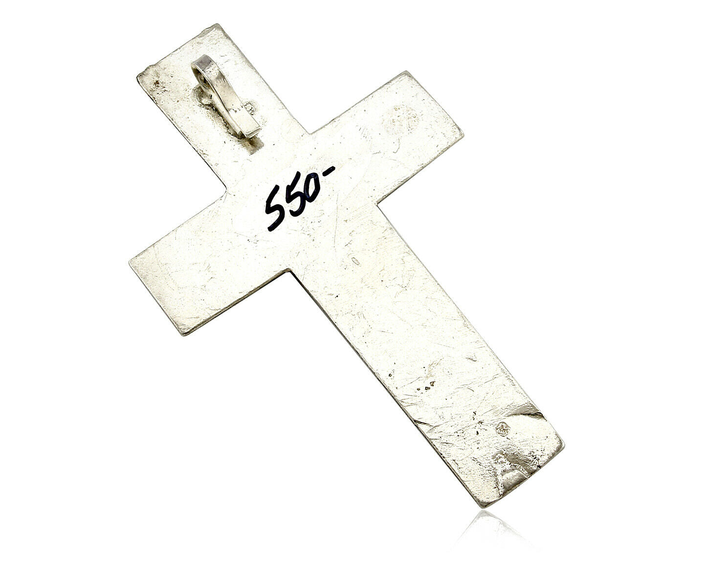 Navajo Cross Pendant .925 Silver Kingman Turquoise Artist C-E Circa 80's