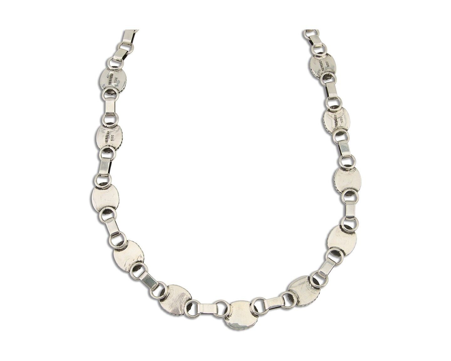 Navajo Turquoise Necklace 925 Silver Natural Blue Native American Artist C.80's