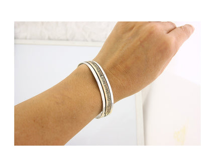 Navajo Bracelet 925 Silver & 12K Gold Cuff Artist Signed Randall Endito C.80's