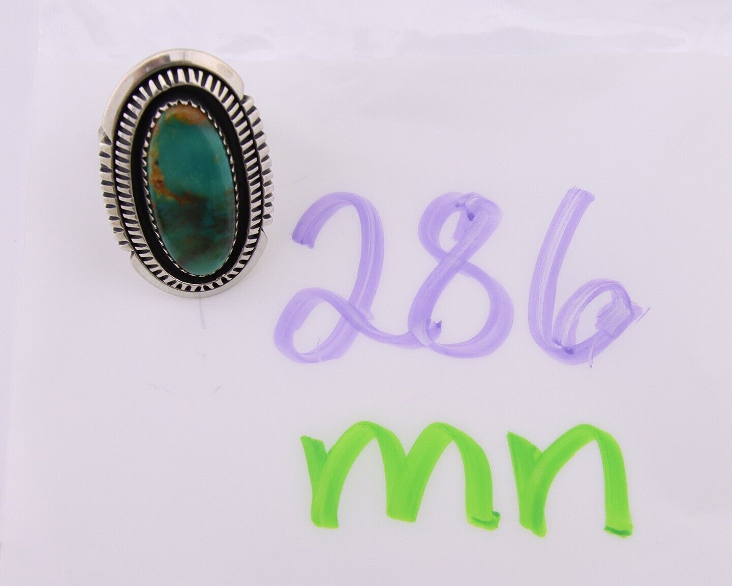 Navajo Ring 925 Silver Natural Blue Turquoise Native American Artist C.80's
