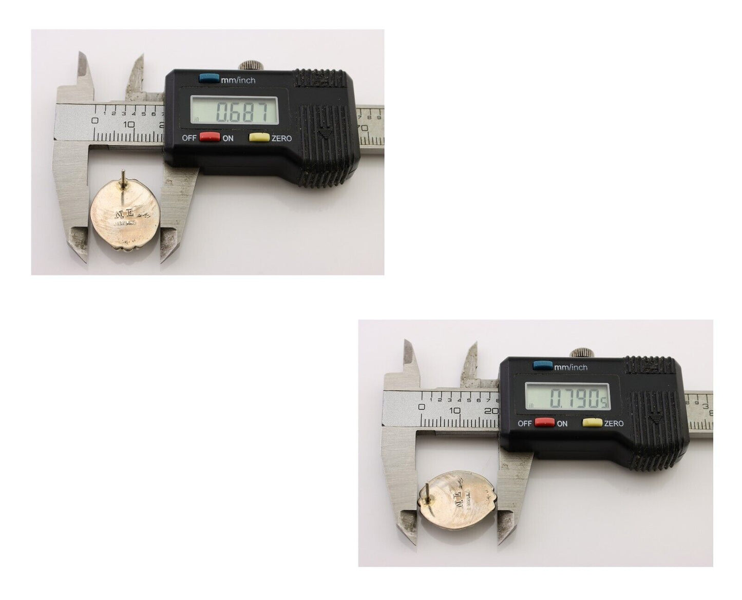 Navajo Earrings 925 Silver Spiderweb Mined Turquoise Artist Signed NE C.80's