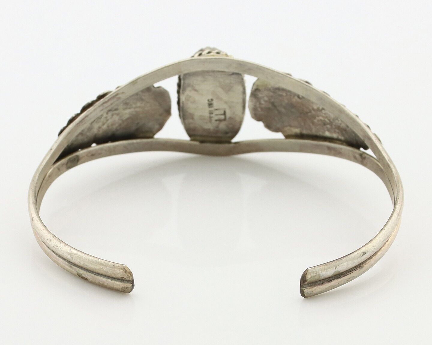 Navajo Handmade Bracelet 925 Silver Natural Blue Turquoise Artist Signed E C.80s