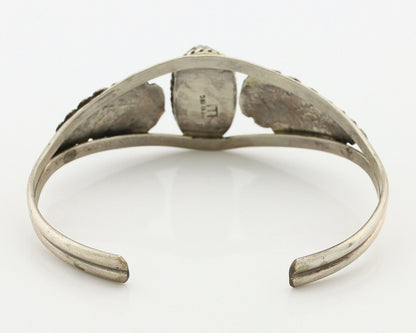Navajo Handmade Bracelet 925 Silver Natural Blue Turquoise Artist Signed E C.80s