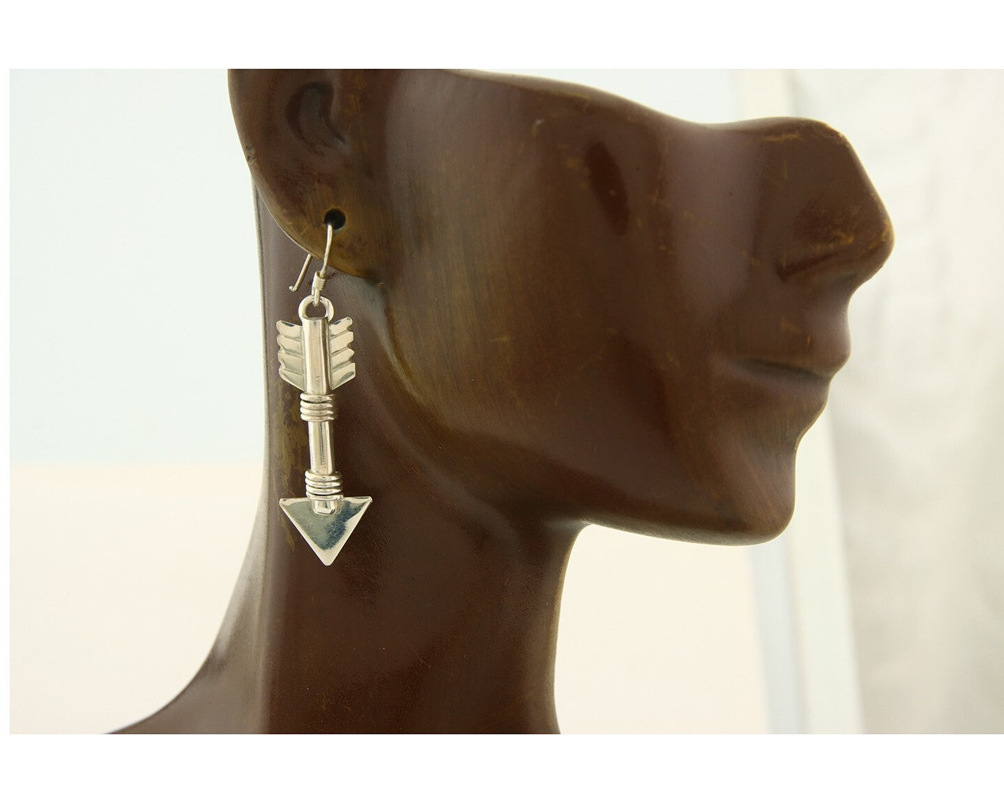 Navajo Arrow Earrings 925 Silver Artist Signed Pete Morgan C.80's