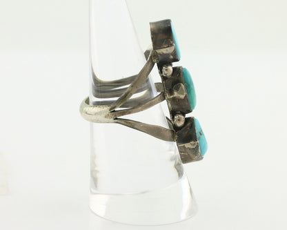 Navajo Ring 925 Silver Natural Blue Turquoise Native American Artist C.80's