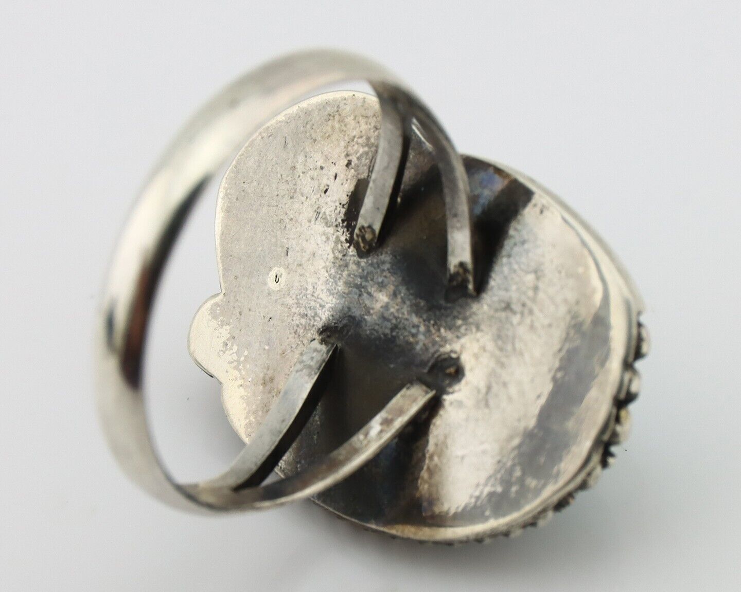 Navajo Ring 925 Silver Mine 8 Turquoise Native Artist C.80s