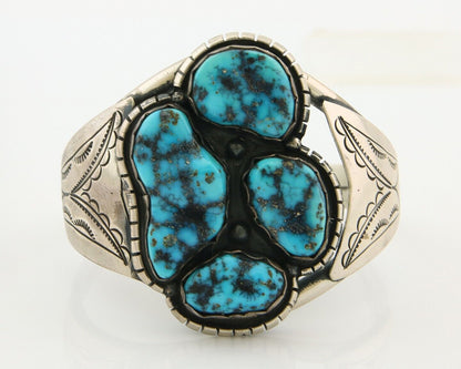 Navajo Bracelet 925 Silver Natural Bisbee Turquoise Cuff Signed Tony Guerro C80s
