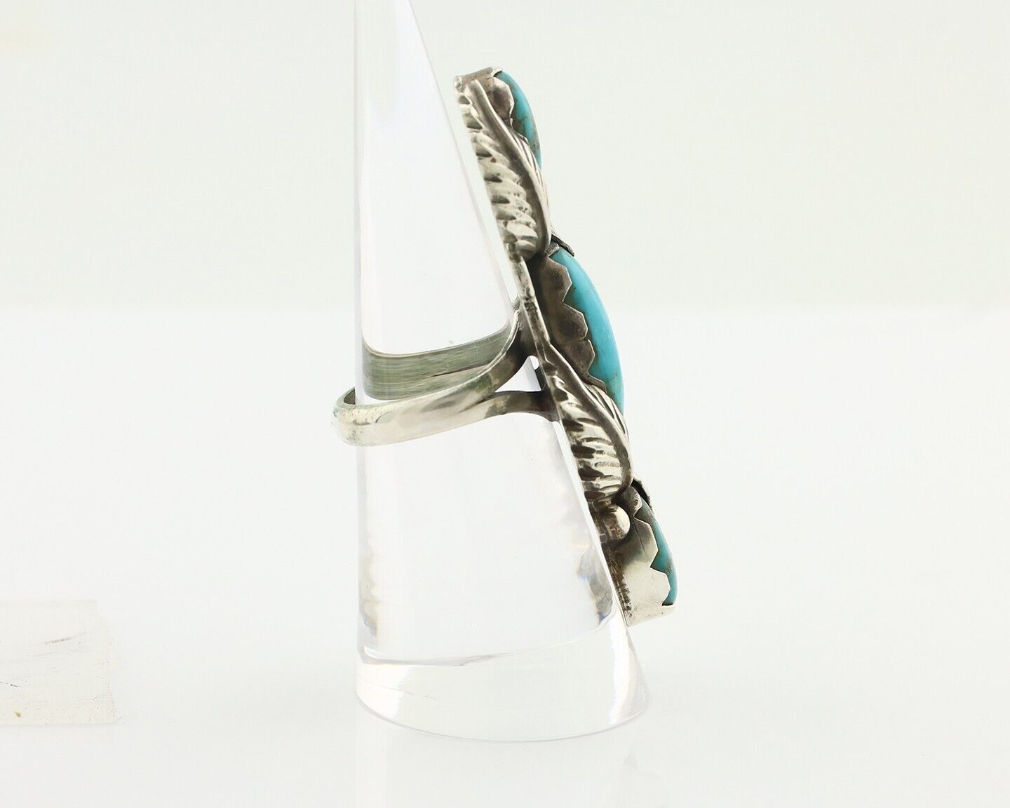 Navajo Ring 925 Silver Natural Blue Turquoise Native American Artist C.80's