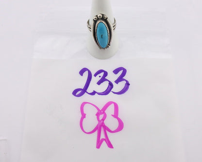Navajo Ring .925 Silver Sleeping Beauty Turquoise Signed SkyStone Creations C80s