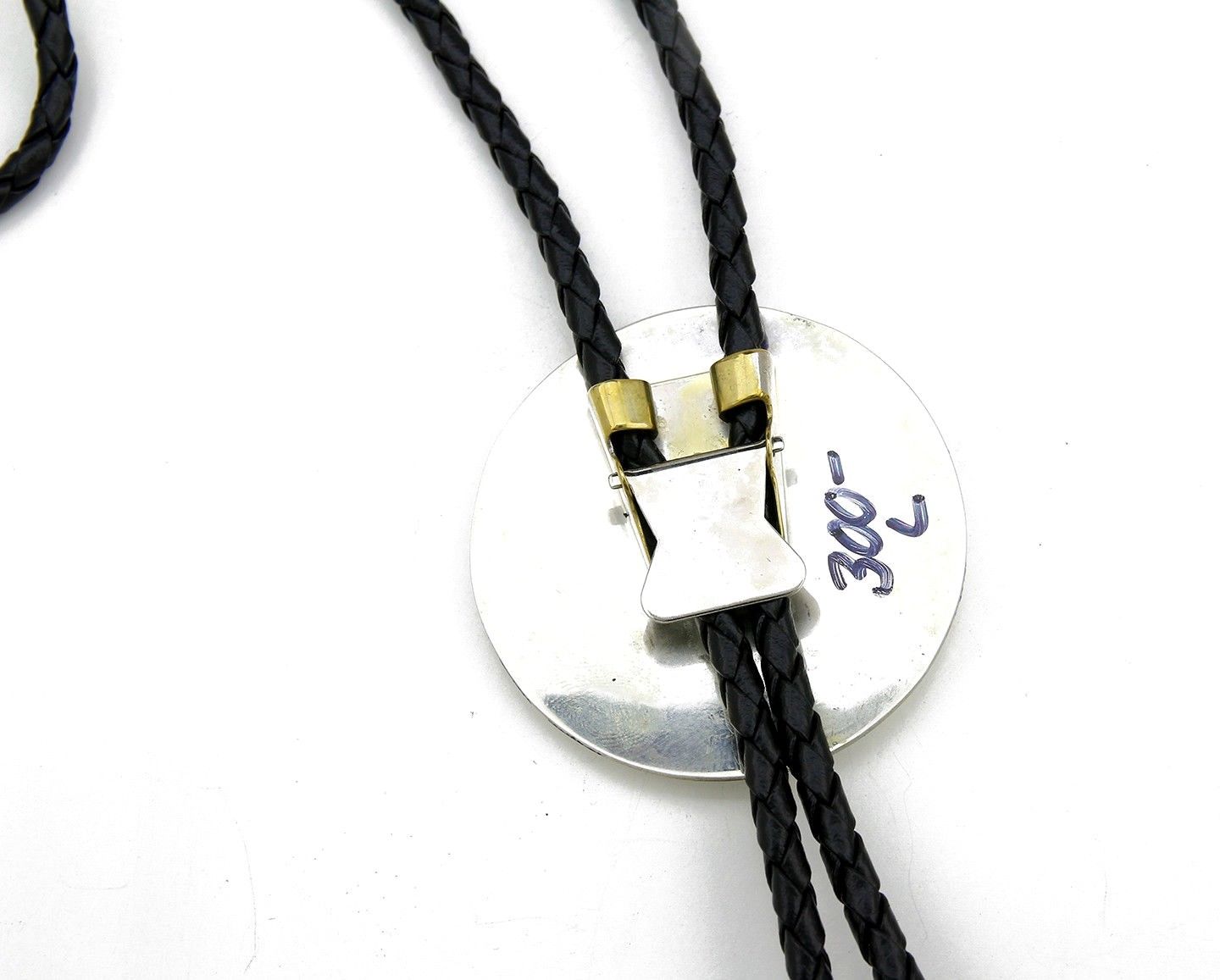 Navajo Artist Sharon Cisco Round Eagle Scenic 925 Solid Sterling Silver Bolo Tie