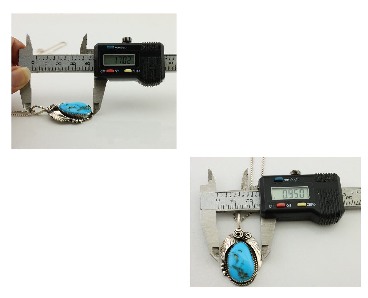 Navajo Necklace 925 Silver Blue Turquoise Signed Justin Morris C.90's