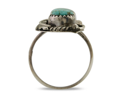 Navajo Ring 925 Silver Natural Blue Turquoise Native American Artist C.80's