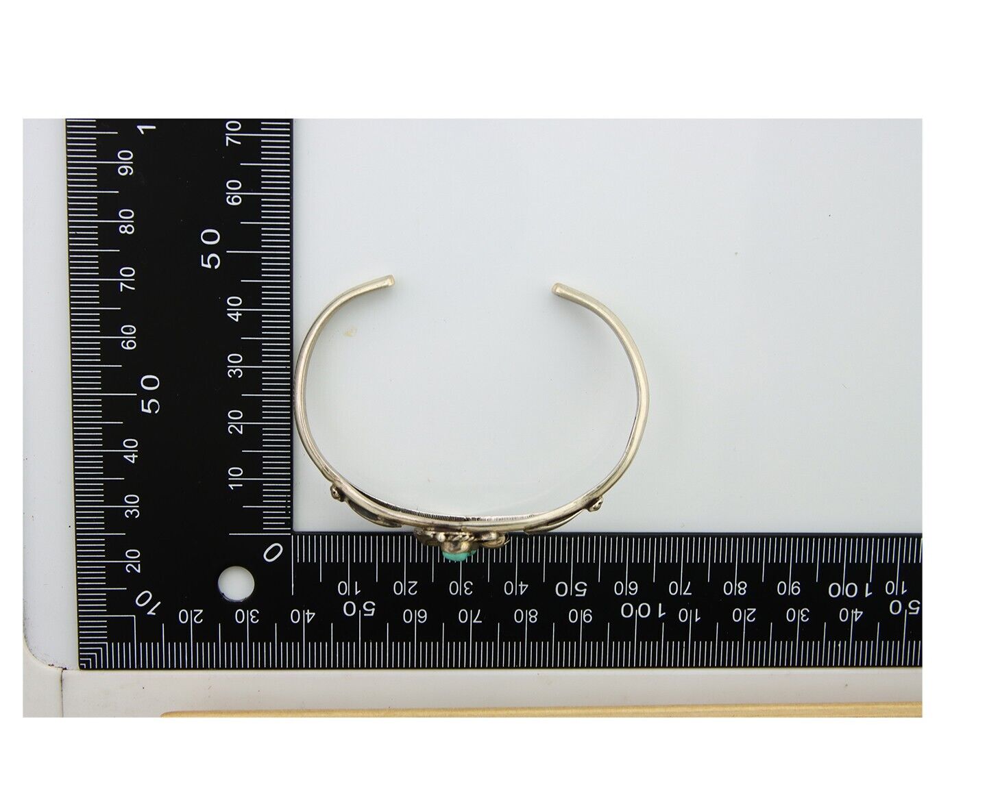 Navajo Bracelet 925 Silver Cuff Turquoise Handmade Native Artist C.80's