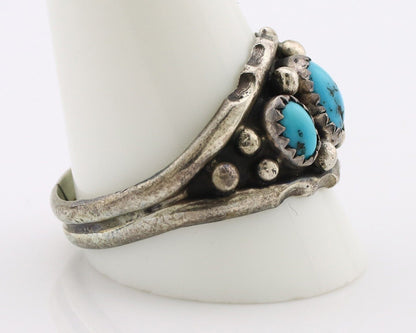 Navajo Ring 925 Silver Turquoise Artist Signed E SkyStone Creations C.80's
