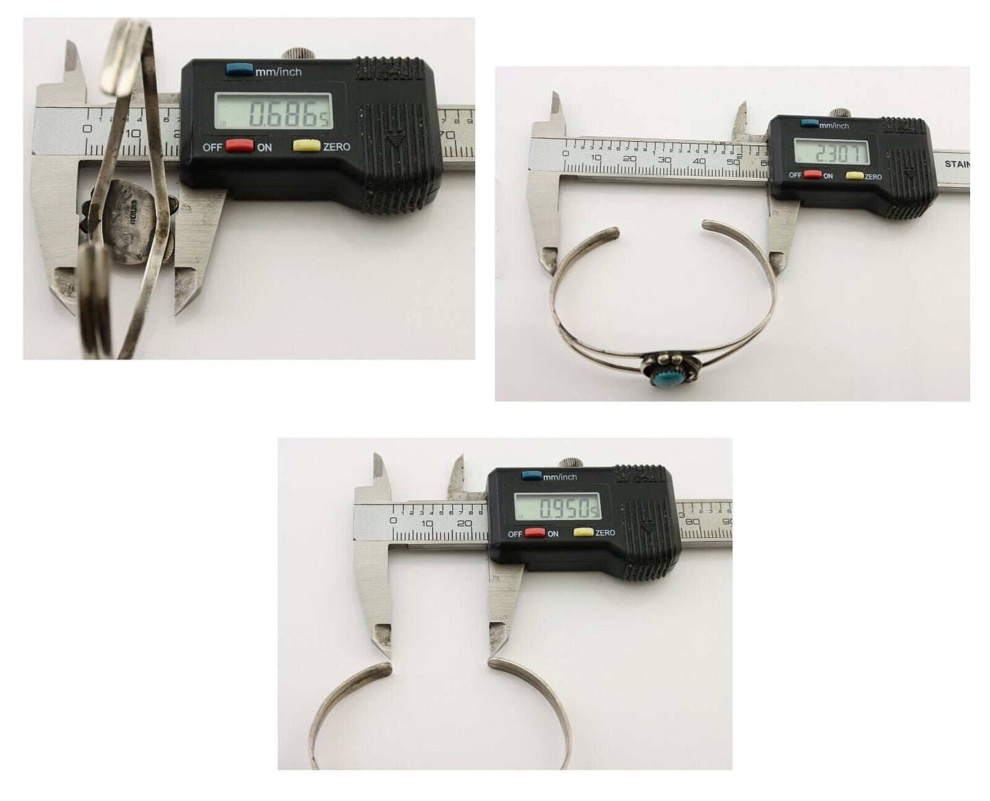 Navajo Handmade Bracelet 925 Silver Natural Blue Turquoise Native American C80's