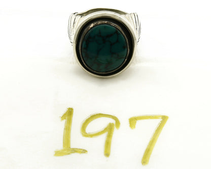 Navajo Ring .925 SOLID Silver China Mountain Turquoise Signed Doug Zachary C.80