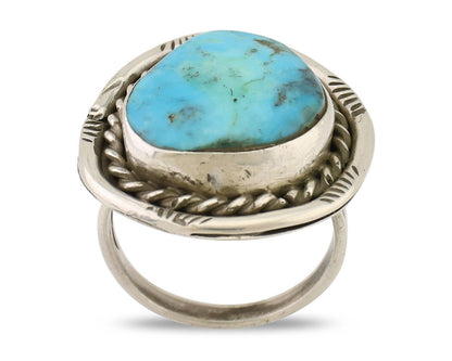 Navajo Handmade Ring 925 Silver Turquoise Native American Artist C.80's