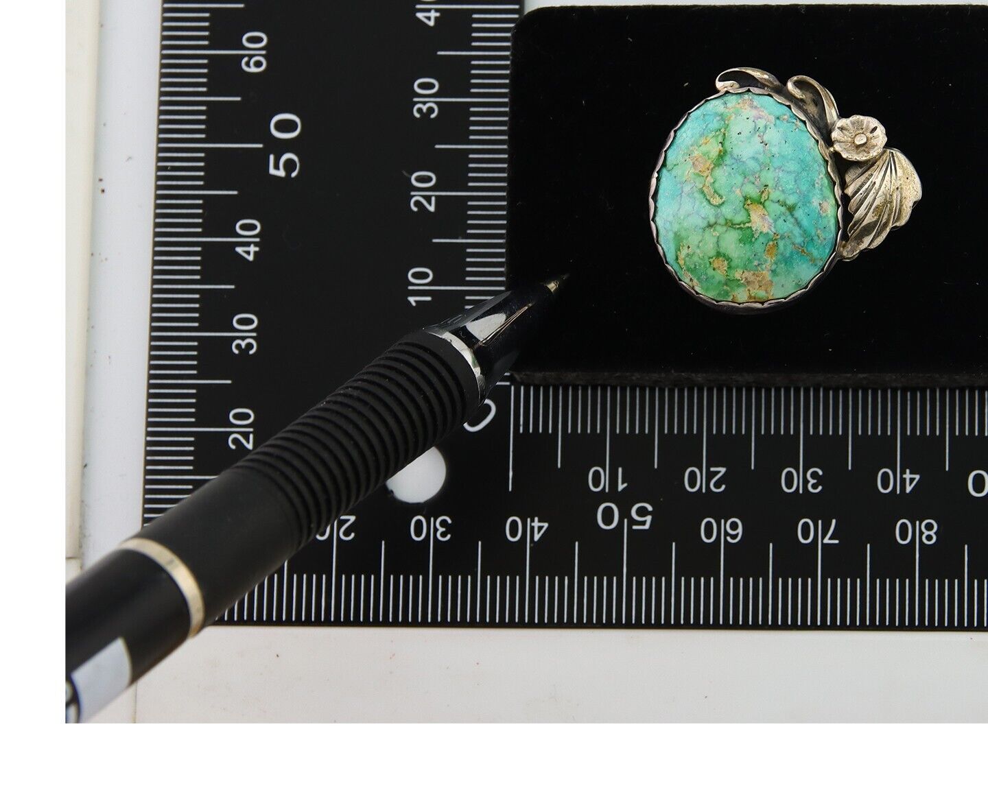 Navajo Ring 925 Sterling Royston Turquoise Native American Artist C.80's