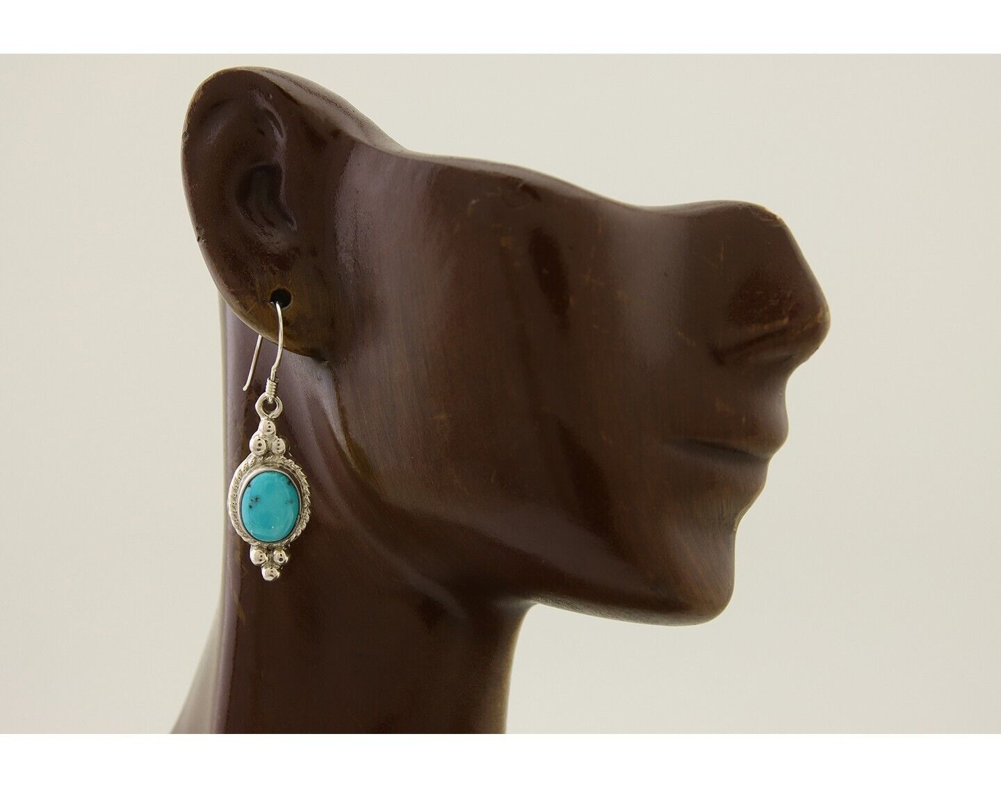 Navajo Dangle Earrings 925 Silver Blue Turquoise Native American Artist C.80's