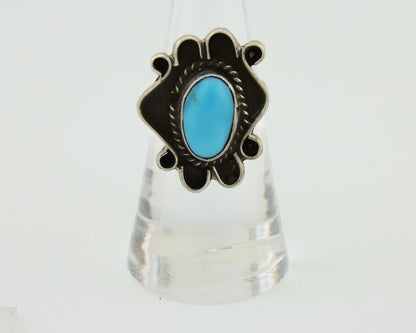 Navajo Handmade Ring 925 Silver Natural Arizona Turquoise Artist C.80's