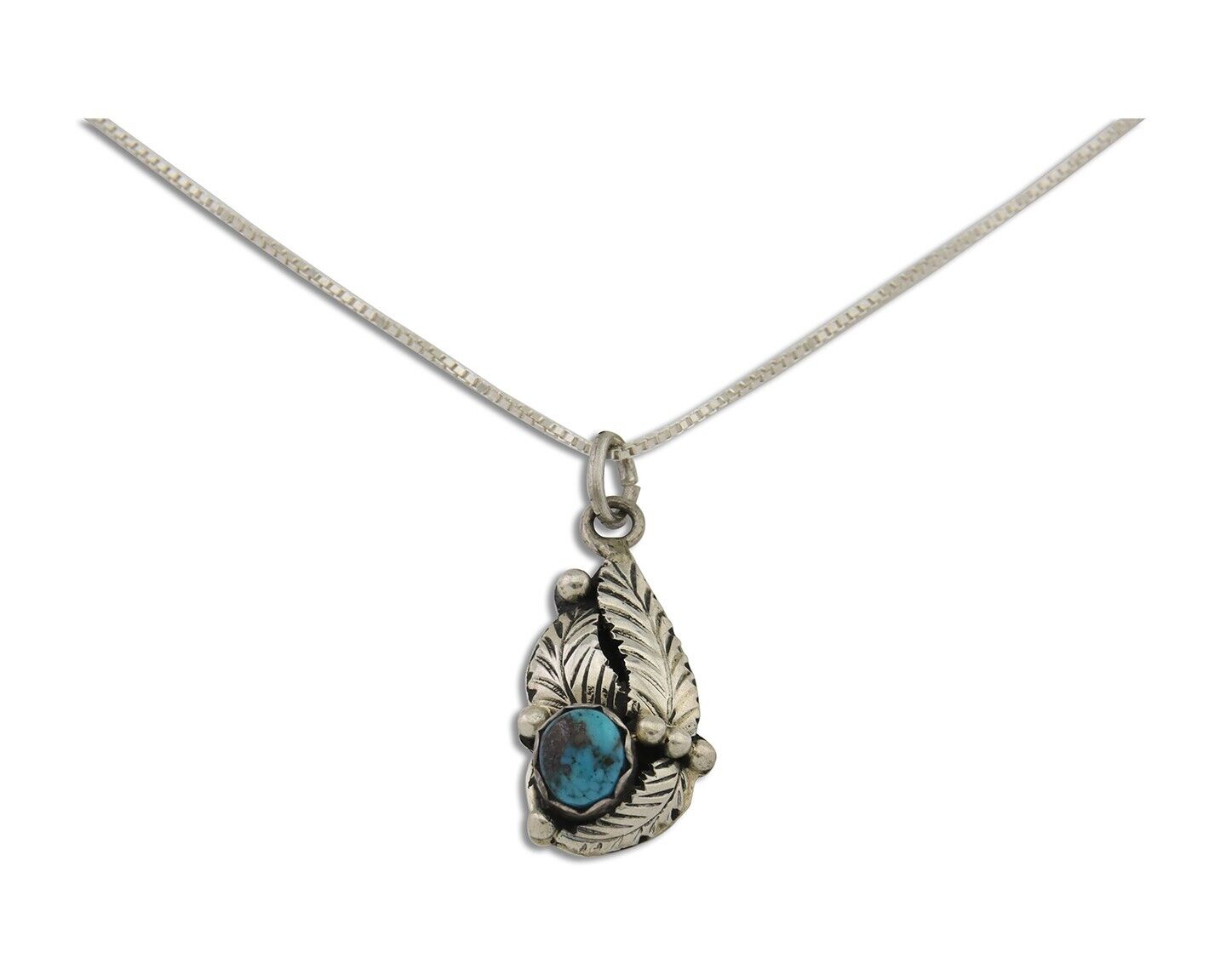 Navajo Necklace 925 Silver Natural Blue Turquoise Artist Signed Yazzie C.80's