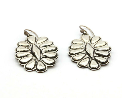 Navajo .925 SOLID Silver Shield J Hook Drop Dangle Earrings