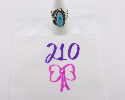 Navajo Ring .925 Silver Sleeping Beauty Turquoise Signed SkyStone Creations C80s