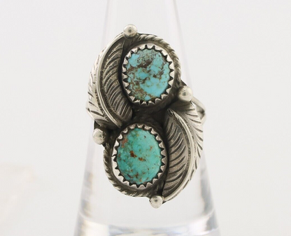 Navajo Ring 925 Silver Natural Blue Turquoise Native Artist Signed Montoya C.80s