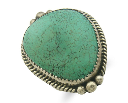 Navajo Ring 925 Sterling Mine 8 Turquoise Native Artist C.80's