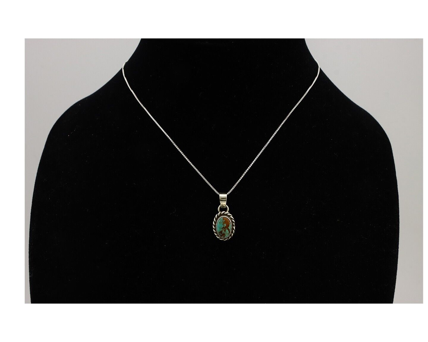 Navajo Necklace 925 Silver Natural Kingman Turquoise Native Artist C.2008