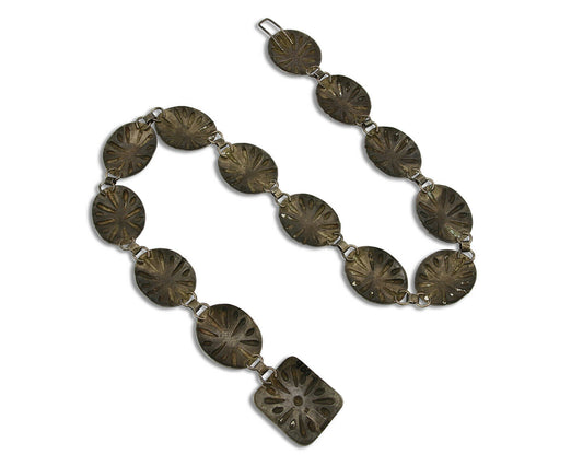 Navajo Concho Belt .925 Silver Handmade Hand Stamped Circa 1940's