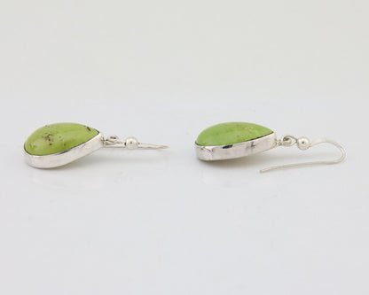 Navajo Dangle Earrings 925 Silver Natural Gaspeite Native Artist C.80's
