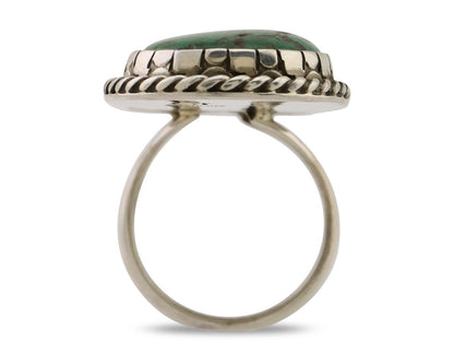 Navajo Handmade Ring 925 Silver Natural Tuquoise Artist Signed B Yazzie C.80's