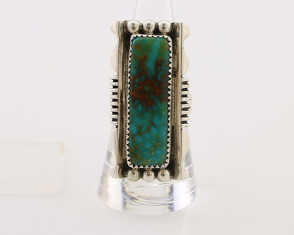 Navajo Hamdmade Ring 925 Silver Kingman Turquoise Artist Signed B C.80's