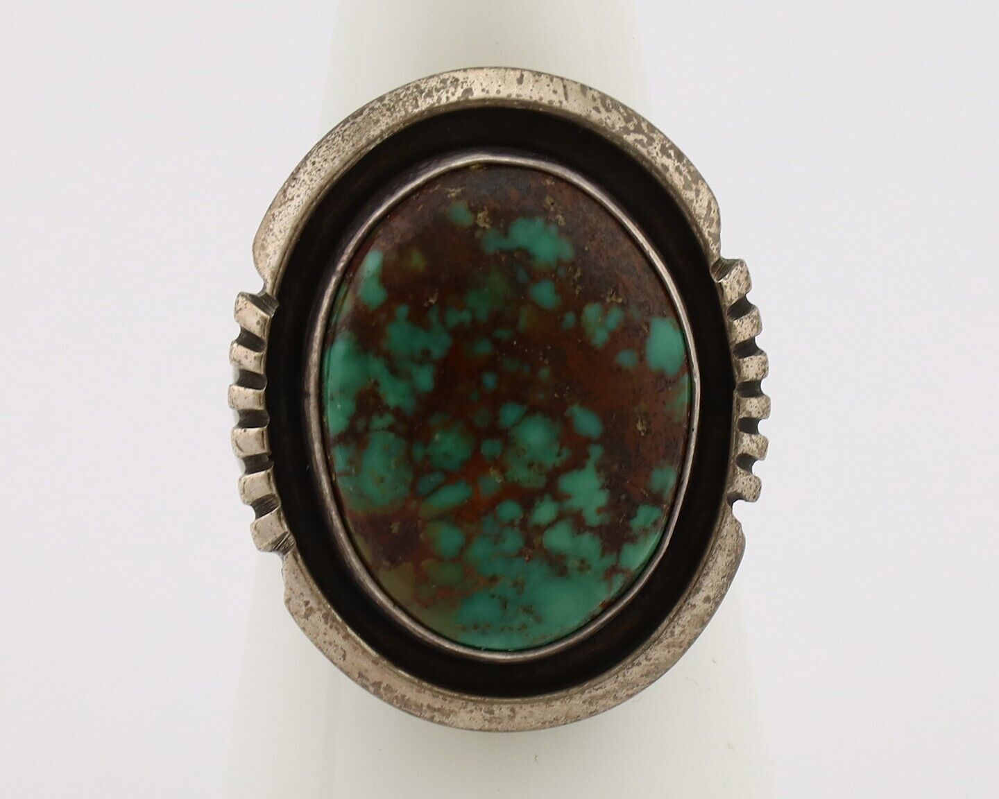 Navajo Handmade Ring 925 Silver Turquoise Artist Signed Denetdale C.80's