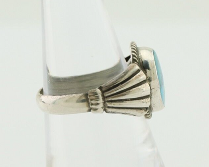 Navajo Handmade Ring 925 Silver Blue Turquoise Native American Artist C.80's