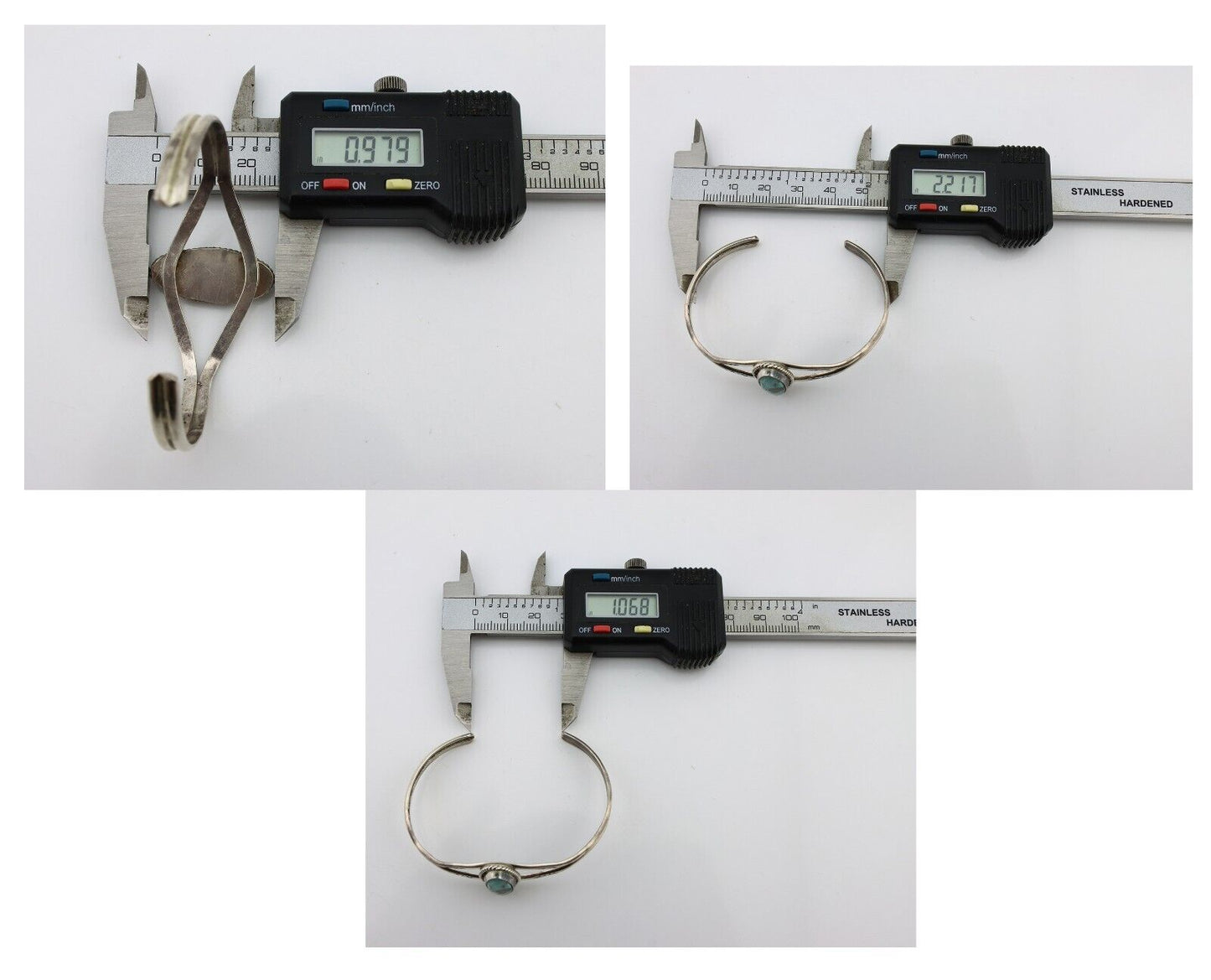 Navajo Bracelet 925 Silver Natural Blue Turquoise Artist Signed LB C.80's