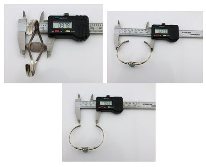 Navajo Bracelet 925 Silver Natural Blue Turquoise Artist Signed LB C.80's