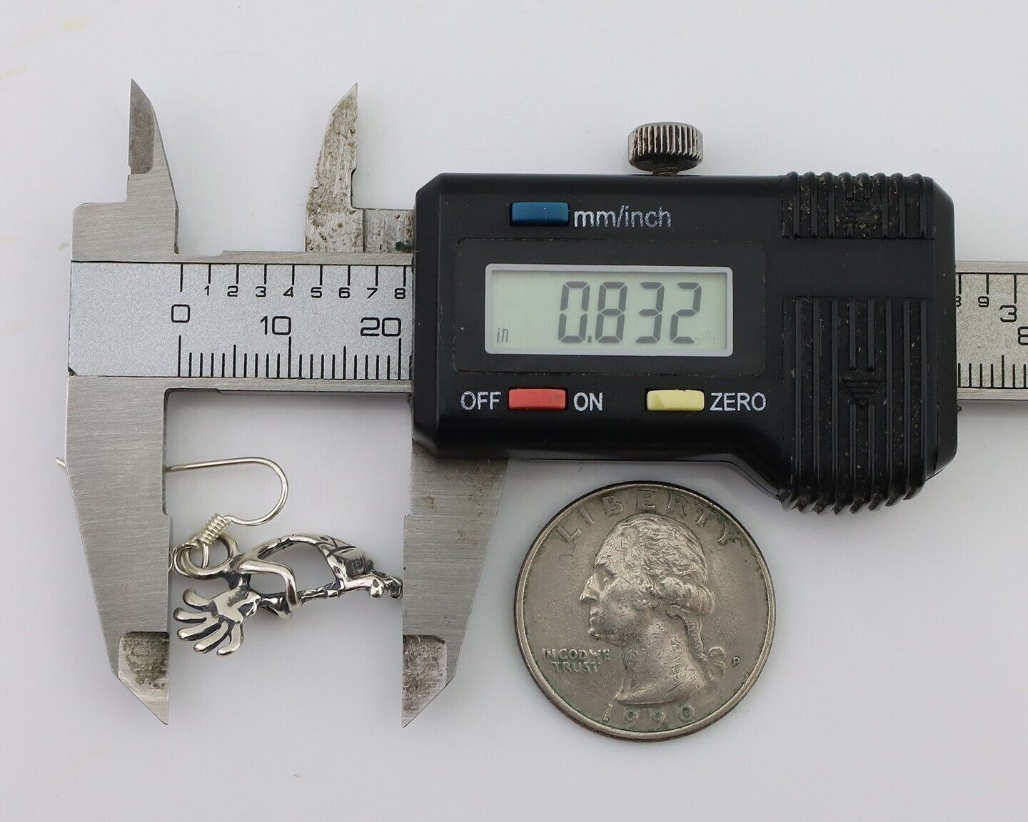 Navajo Kokopelli Dangle Earrings 925 Silver Native American Artist C.80's