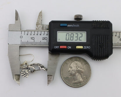 Navajo Kokopelli Dangle Earrings 925 Silver Native American Artist C.80's