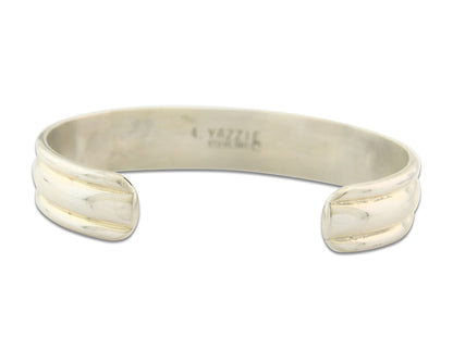Vintage Navajo Bracelet 925 Silver Handmade Authentic Lapis Signed A Yazzie