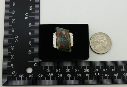 Navajo Ring .925 Silver Turquoise Artist Signed Fred Guerro C.80's