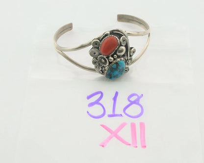 Navajo Cuff Bracelet Sterling Silver Natural Gemstone Vintage Native American