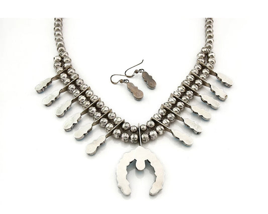 Navajo Squash Necklace Natural Turquoise Vintage Handmade Native Artist C.80's