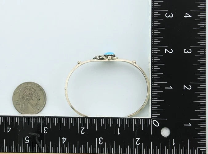 Navajo Cuff Bracelet 925 Sterling Silver Turquoise Vintage Handmade