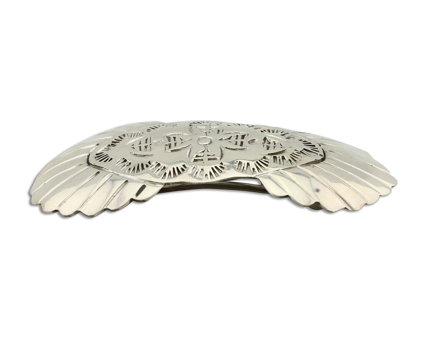 Women's Navajo Hair Clip Hand Stamped 925 Silver Artist Signed C Montoya C.80's